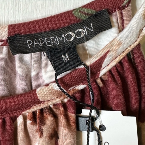 Papermoon Red Tank Top Halter Floral Pattern - Picture 10 of 10